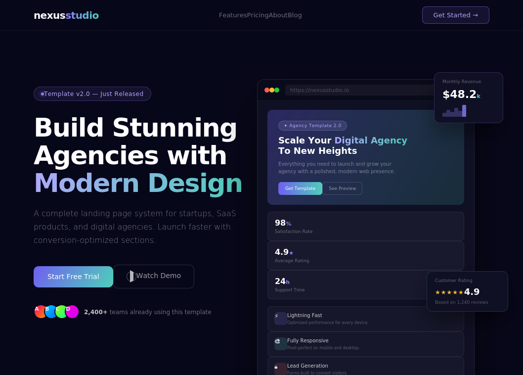 Modern Agency Landing Layout