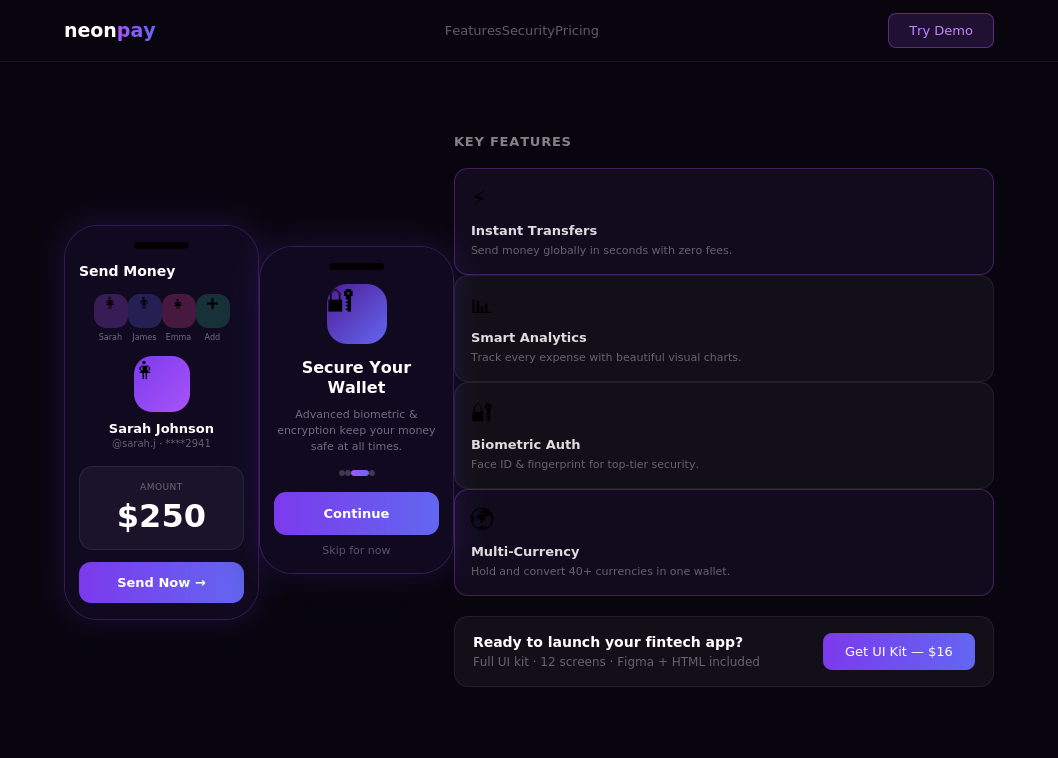 Neon Mobile Wallet Concept