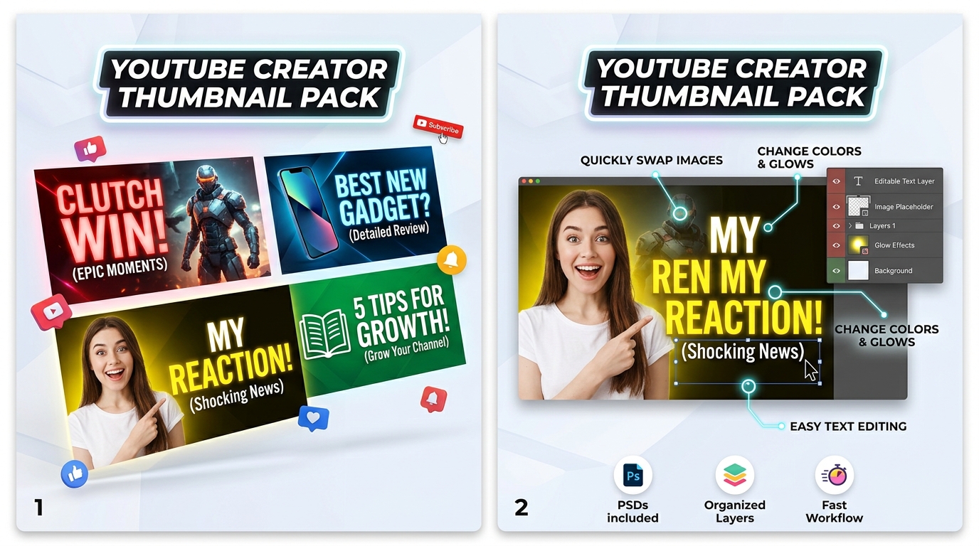 YouTube Creator Thumbnail Pack