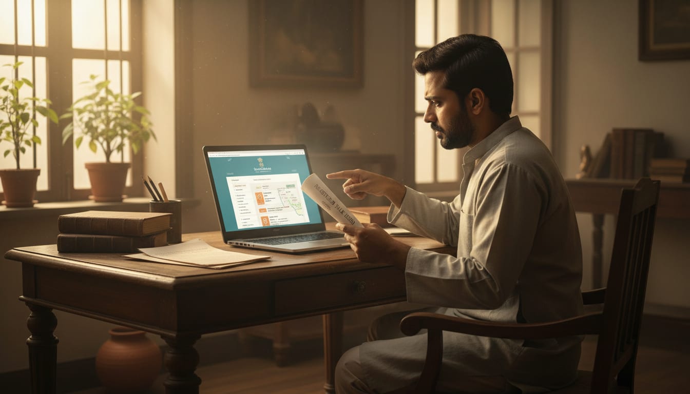 A buyer comparing a registered sale deed against a mismatched mutation extract.
