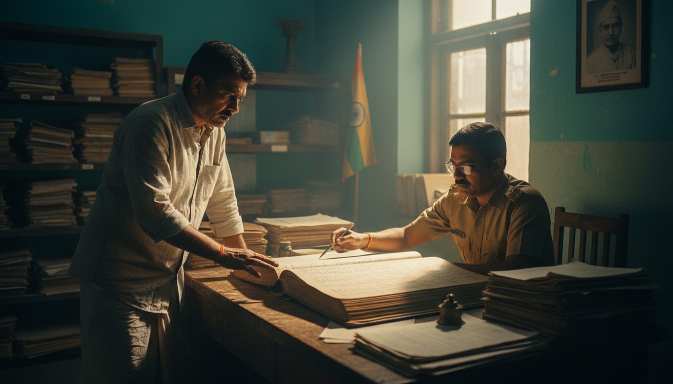 A buyer cross-referencing physical Register-II ledgers at a Bihar Circle Office.