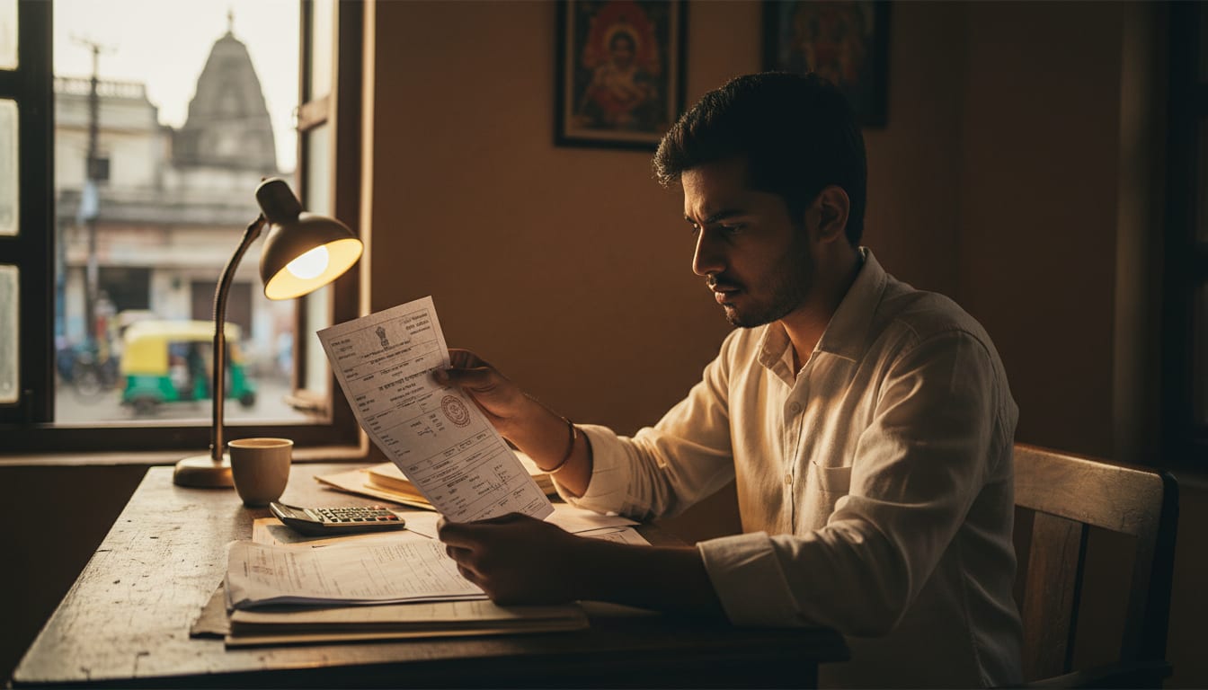 A buyer cross-referencing a Kewala with a Jamabandi printout.