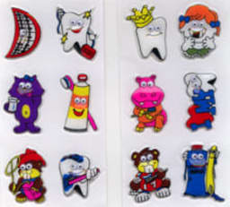 Sticker Zahnmotive mit Kulleraugen (144 St.)
