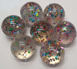 Springbälle Glitzersterne (33mm) (50 St.)