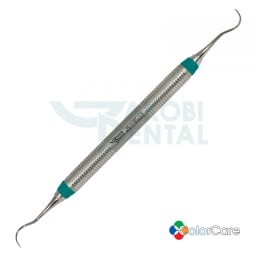 Universal curette McCall SM 17S/18S, ColorCare handle # 7, Colour: green, stainless steel