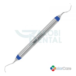 Gracey curette 17/18, standard, ColorCare handle # 7, Colour: blue, stainless steel