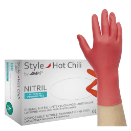 AMPri Style Hot Chili nitrile gloves, red, powder-free (100 pcs)
