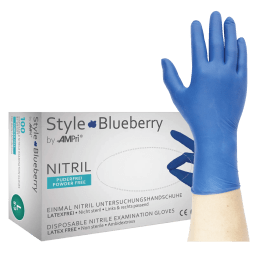AMPri Style Blueberry nitrile gloves, dark blue, powder-free (100 pcs)