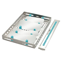 Photo mirror cassette PMDK43, stainless steel, 290x187x35mm, incl. closing bar with silicon rails.