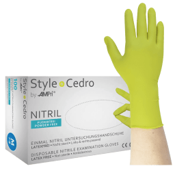 AMPri Style Cedro nitrile gloves, powder-free, cedro (green) (100 pcs)