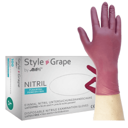 AMPri Style Grape nitrile gloves, wine red, powder-free (100 pcs)