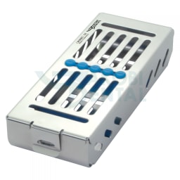 1/4 DIN Cassette for 5 instruments, Dimensions: 72x184x34mm, green, stainless steel