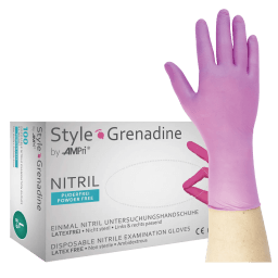 AMPri Style Grenadine nitrile gloves, magenta, powder-free (100 pcs)
