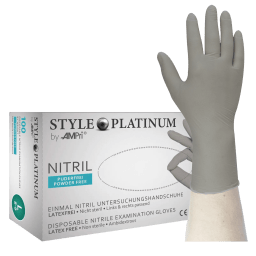 AMPri Style Platinum nitrile gloves, grey, powder-free (100 pcs)