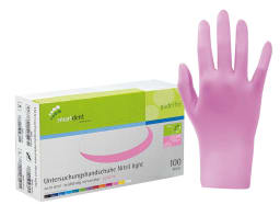 Smartdent onderzoekshandschoenen Nitril Light, roze