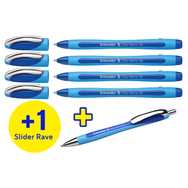 Schneider ballpoint pen Slider Memo XB 4+1 Rave blue