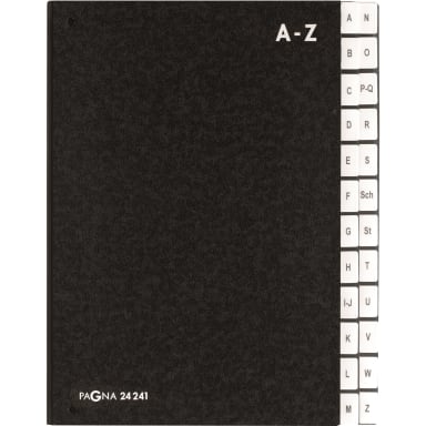 Pagna desk sorter A4 A-Z 24 compartments hardboard black