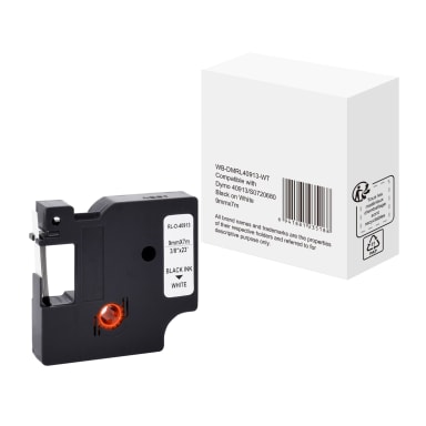 Label tape cassette compatible with Dymo S0720680 9 mm x 7 m black on white
