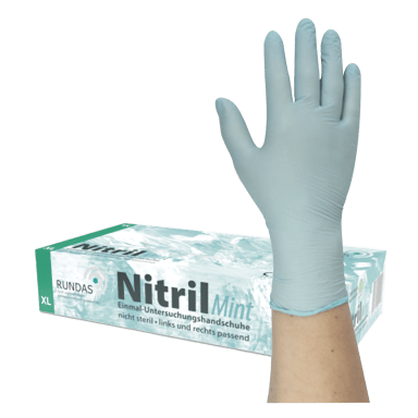 RUNDAS Nitril Mint - Nitrilhandschuhe mint, puderfrei - XL (100 Stück)