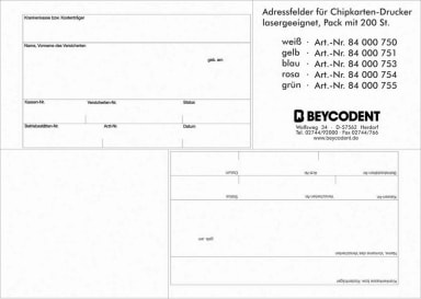 Adressfelder f. Chipk.-Druck 200St