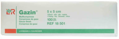 Lohmann + Rauscher Gazin Gaaskompressen 5x5 cm 12-laags 100 stuks