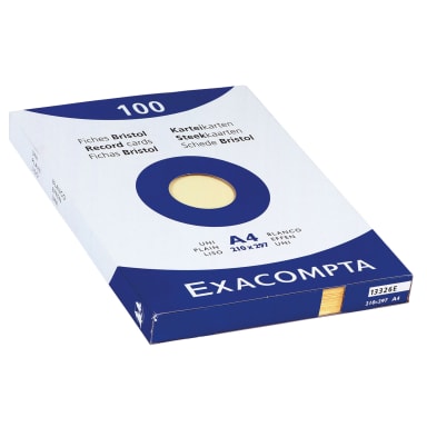 Exacompta index card A4 blank 100 pieces yellow
