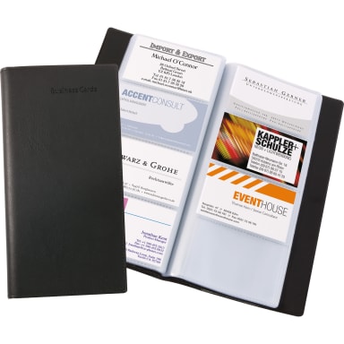 Sigel business card folder 192 cards plastic leather look
