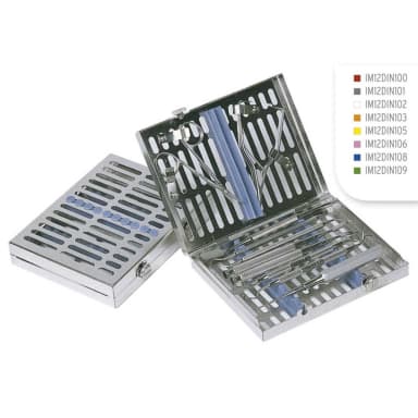 Hu-Friedy IMS Cassette Sign. 1/2 DIN 10 instrumenten Blauw