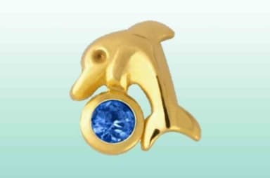 Prodent Twizzler Dolfijn met 22ct Goud en Saffier