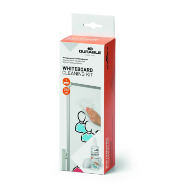 Durable whiteboard cleaner 250 ml with microfibre cloth