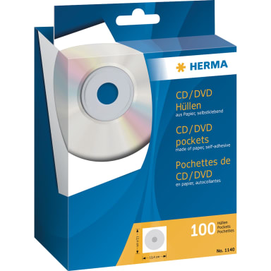 Herma CD/DVD sleeve 12.4x12.4 cm 100 pieces white