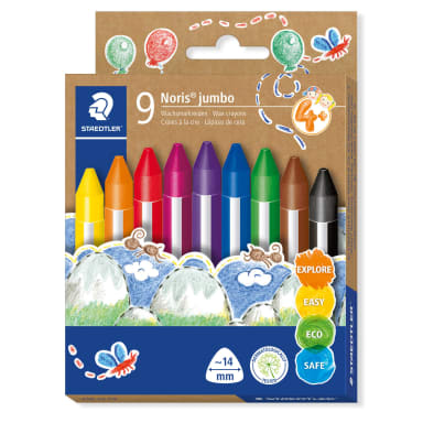 Staedtler wax crayon Noris Jumbo 9 pieces assorted