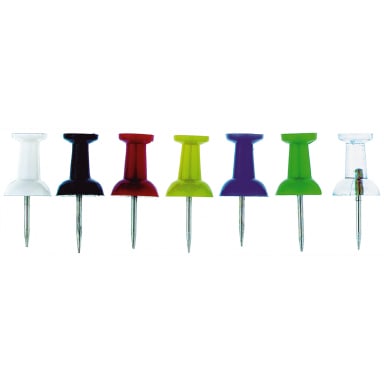 Alco push pin 100 pieces coloured assorted