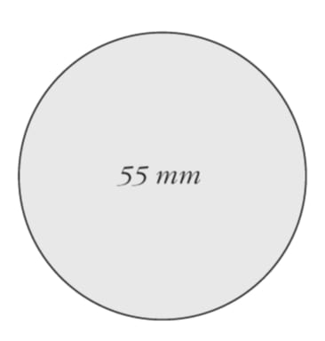 Examination mirror, plane, 55 mm