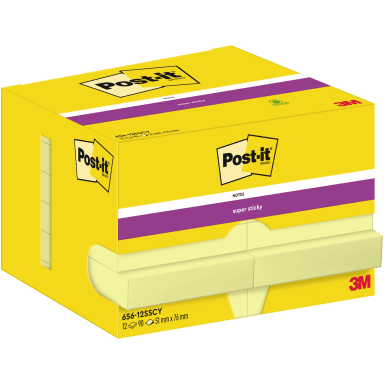 Post-it sticky notes Super Sticky 47.6x73 mm 12x90 sheets yellow