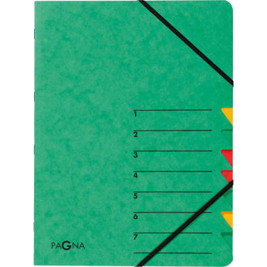Pagna sorting folder EASY A4 7 compartments pressboard green