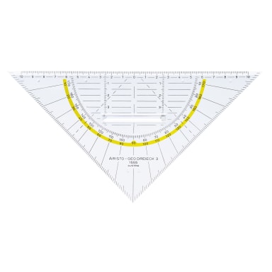 Aristo set square Facette 22.5 cm crystal clear
