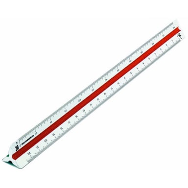 Rumold triangular scale ruler Architekt 1 30 cm plastic white