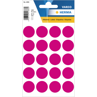 Herma marking dot 19 mm 100 pieces pink