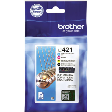Brother ink cartridge LC421VAL black/cyan/magenta/yellow 4 pieces