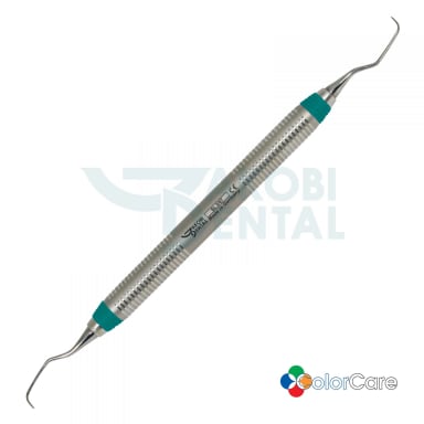 Universal curette Langer 5/6, ColorCare handle # 7, Colour: turquoise, stainless steel