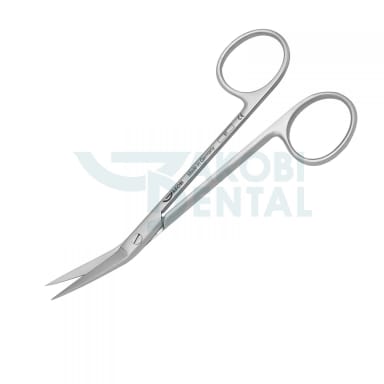 Surgical scissors Wagner S 7, angled, serrated, total length 120mm, stainless steel
