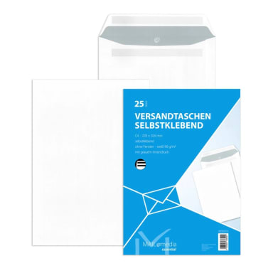 MAILmedia mailing bag C4 without window self-adhesive 25 pieces white