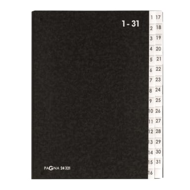 Pagna desk sorter A4 1-31 32 compartments hardboard black