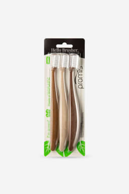 Promis Tandenborstels Houtkleuren Trio