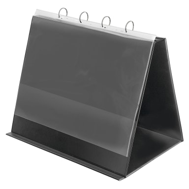 Veloflex desk flipchart A3 landscape 4 rings 10 pockets black