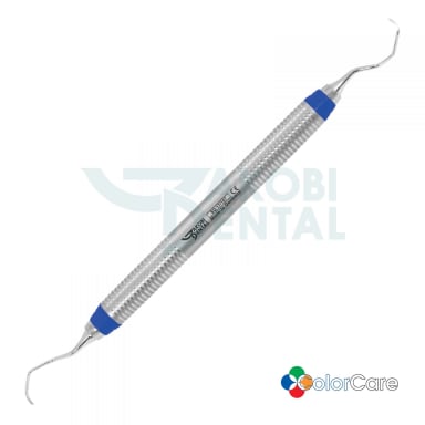 Gracey curette 17/18, standard, ColorCare handle # 7, Colour: blue, stainless steel