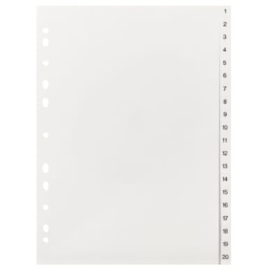 Index divider set A4 20-part 1-20 white