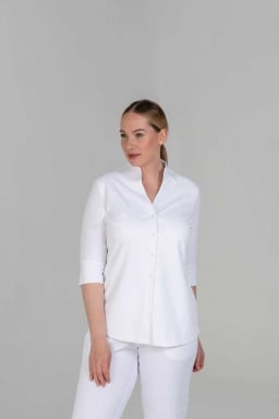 Van Laack Top Kelchkragen 3/4 Arm MWW-S23 White XXL