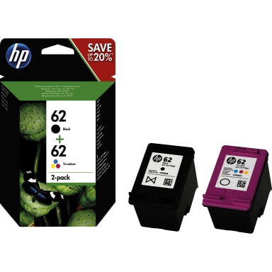 HP ink cartridge 62 black/cyan/magenta/yellow 2 pieces